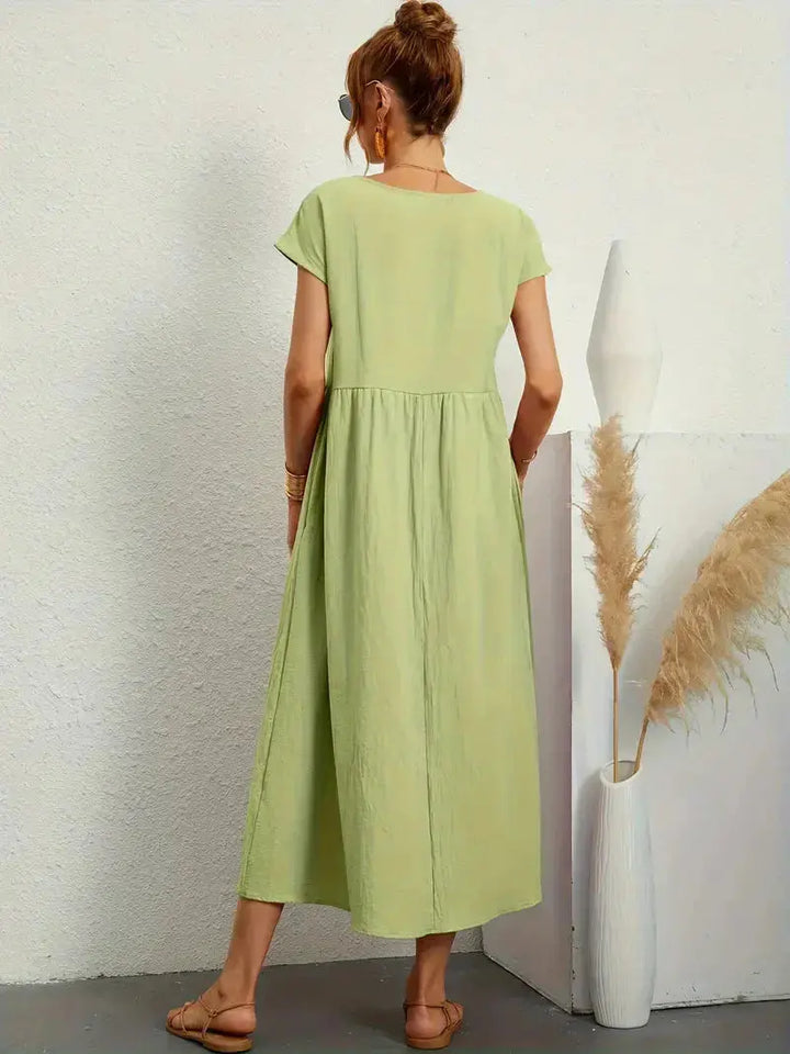 Short-Sleeved Long Dress for Women - Wilson Fashion