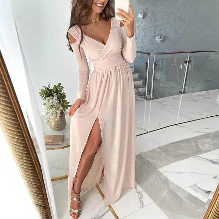 Women's Long Sleeve Slit Dress - Wilson Fashion