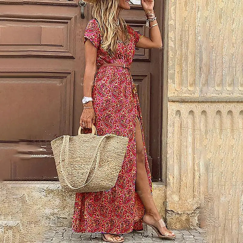 Women's Boho Maxi Dress Wilson Fashion