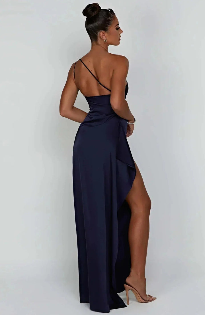 One Shoulder Satin Dress for Women Wilson Fashion