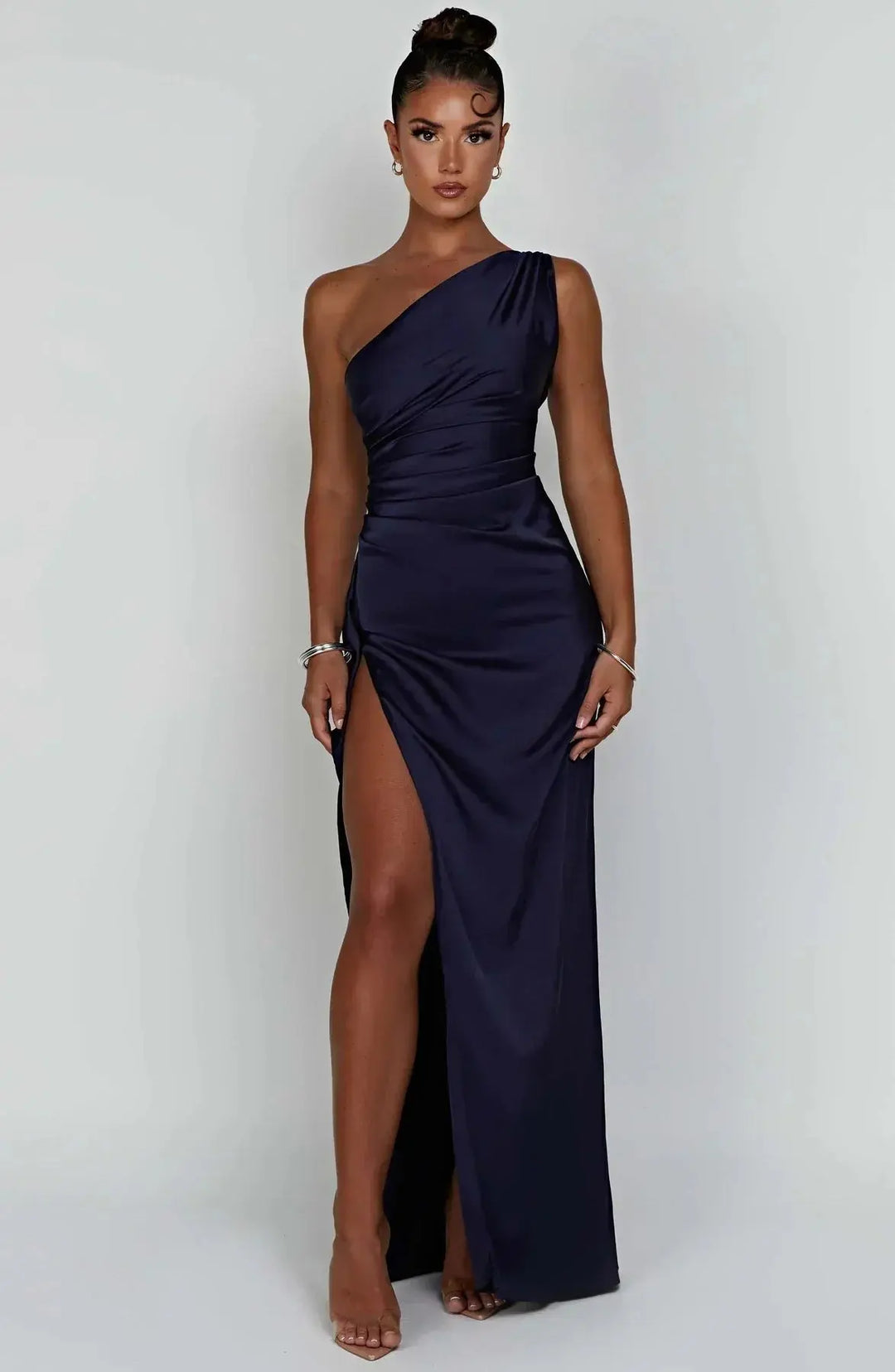 One Shoulder Satin Dress for Women Wilson Fashion