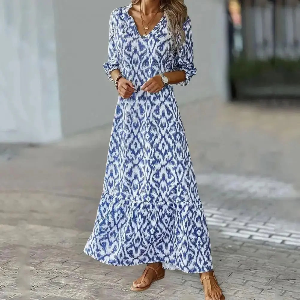 Women's V-Neck Maxi Dress Wilson Fashion