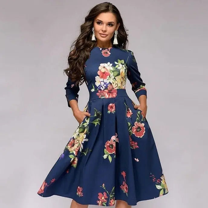 Floral A-Line Dress for Women - Wilson Fashion