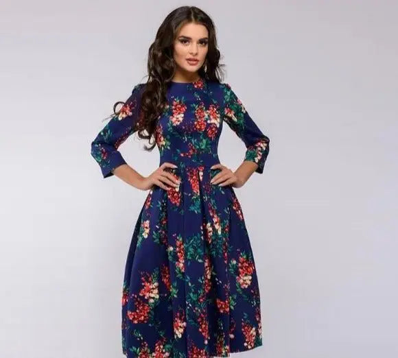 Floral A-Line Dress for Women - Wilson Fashion