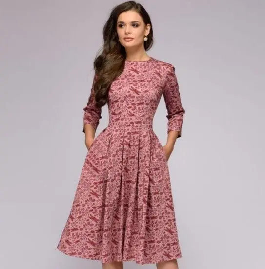 Floral A-Line Dress for Women - Wilson Fashion