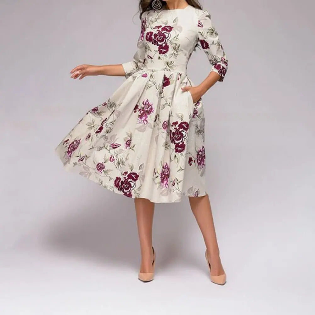 Floral A-Line Dress for Women - Wilson Fashion