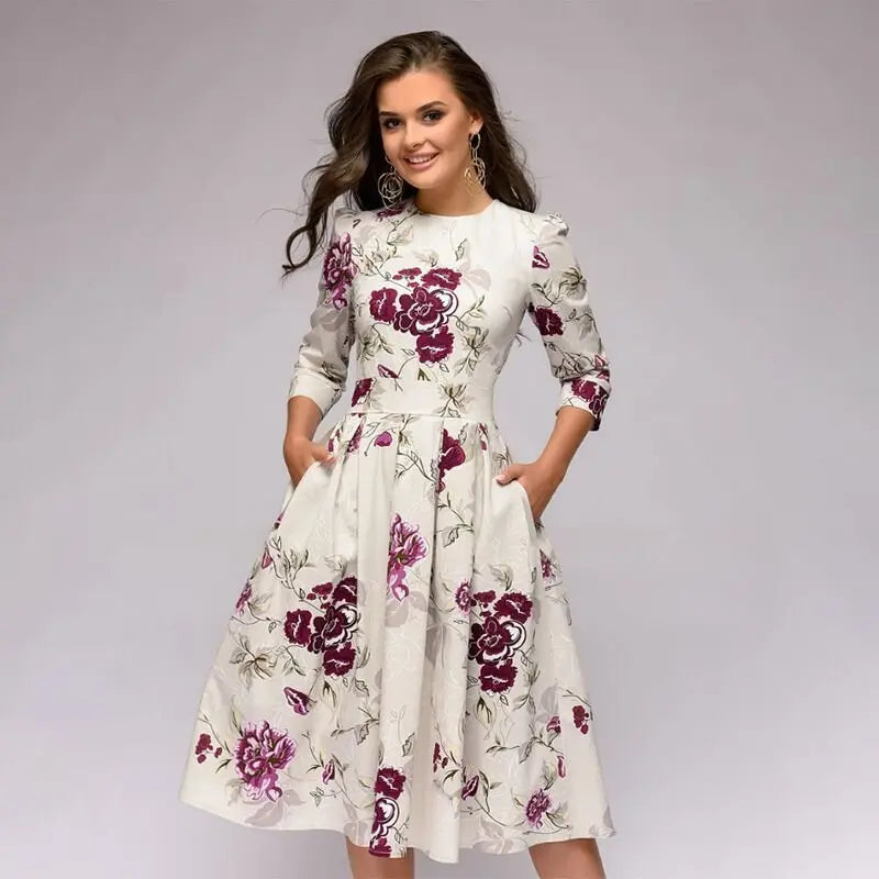 Floral A-Line Dress for Women - Wilson Fashion